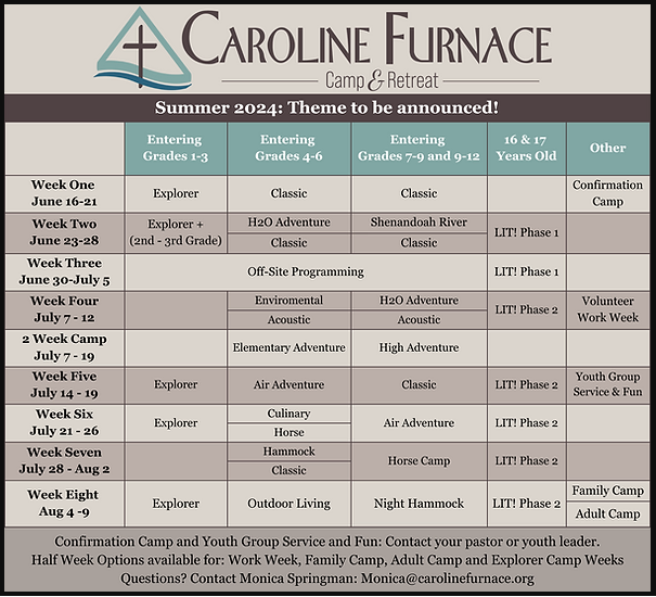 Caroline Furnace
                Summer 2024